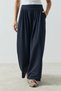Oria Pleated Trousers Navy Blue - 3
