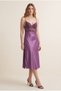 Women's Purple Lace Detailed Elegant Nightgown and Dressing Gown Two-Piece Set - 4