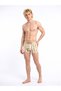 Lazy Animal Patterned Men's Boxer Cotton Lycra Shiny Elastic Boxed Cream - 2