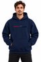 Oversized Hooded Kangaroo Pocket Sweatshirt with Stripes and Signature Print, Relaxed Fit
