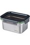 Stainless Steel Stackable Food Container Rectangle 1L – Four-Side Locking Lid, Durable & Leakproof,
