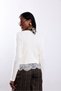 Ecru Cardigan with Lace Hem 2748 - 5