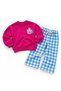Girls' Cotton 3-Yarn Sweatshirt Checked Pants Top and Bottom Set 2-8 Years - 5