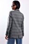 Gray Plaid Pattern Blazer Jacket 03020 - 6