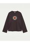 Oversize 100% Cotton 3 Thread Sweatshirt - Pomegranate Motif