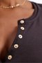Brown Long Sleeve T-Shirt with Snap Buttons on the Front 16363 - 2