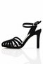 Black Cage Heeled Sandals 25125