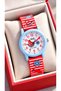 10 Atm Pool Sea Use-Red Silicone Cord Numbered Children's Wristwatch+Bracelet - 2