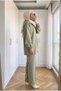 Women's Scuba Fabric Stone Button Stylish Two-Piece Set - 3