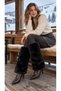 Black Lux Soft Textured Plush Women's Leggings - 3