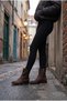 Women's Gold Zipper Detailed Flat Heeled Round Toe Ankle Boots - Verona - Brown Suede - 4