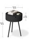 Round End Nightstand with Storage,Multifunctional Small Table-Durable & Stylish-Modern Small Side Ta - 2