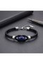 💎   Premium Shiny and Stylish Lapis Natural Stone Steel Adjustable Leather Men's Bracelet 31832B14D13-23Cm - 3