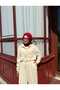 Women's Stone Detailed Collar Buttoned Oversize Double Suit Tunic with Chest Pockets and Trousers - 3