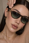 Preva Leopard Pattern Women's Sunglasses Gradient Glass Uv400 Protection - 4