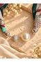New Style Women's Scarf Necklace with Pearl and Stone Details and Magnets - 2