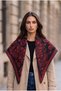 Women's Triangle Shoulder Shawl Ethnic Patterned Reversible Thick Knitwear Shawl - 2