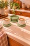 Decorative Concrete Green Color 4 Piece Coaster Set with Stand Bohemian Style Coaster - 8