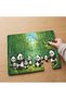 24 Piece Wooden Children's Puzzle with Cute Panda Families Design in Bamboo Forest