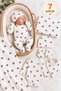Text Printed 7 Piece Newborn Hospital Discharge Set Baby Girl Blanket Baby Bodysuit Set
