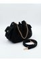 Suede Hand and Shoulder Bag with Side Pockets and Drawstring Closure - 2
