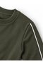 Khaki Tiger Embroidered 3-Thread Kids' Tracksuit Set with Crew Neck Sweatshirt and Jogger Bottoms - 6