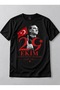 Unisex Oversize Printed Cotton Crew Neck Short Sleeve Black T-Shirt October 29