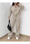 Women's long sleeve modal blouse and pants two-piece set with front zipper - 3