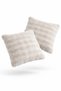 Luxury Puffy Soft Double-Sided Plush Pillowcase Set of 2, Embossed Textured Decorative Pillowcase - 2