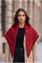 Women's Triangle Shoulder Shawl Ethnic Patterned Reversible Thick Knitwear Shawl - 4