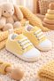 Yellow Lace-Up Fabric Textured Knitted Sole Detailed Soft Sole Unisex Baby Sports Booties Shoes (4-12 Months / 18-19 Number) - Lnc-5206 - 7