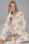 Women's Long Sleeve Comfortable Cream Pajama Set - 2