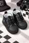 Black Lace-Up Star Emblem Soft Sole Baby Boy Sports Booties (4-12 Months / 18-19 Number) - L-263 - 2