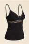 Premium Women's Black Lace V-Neck Thin Strap Undershirt - 3