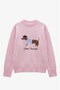 Pink Dog Embroidered Soft Sweater