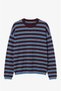 Plum Contrast Collar Striped Knitwear