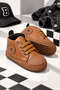 Tan Laced Star Emblem Soft Sole Baby Boy Sports Booties Shoes (4-12 Months / 18-19 Number) - L-263 - 6