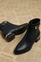 Galvanized Short Heeled Gold Buckle Zippered Non-Slip Sole Women's Booties - 6