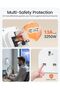 مقبس تمديد كهربائي، مقبس متعدد المنافذ بثلاثة مخارج مع ثلاثة منافذ USB - 6