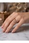 Adjustable Gold Color Zircon Stone Moon Star Ring