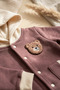 Milo Teddy Embroidered Hooded Baby Romper - 100% Cotton Soft Texture, Pastel Unisex Baby Jumpsuit - 5