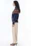 Ethnic Pattern Knitwear Sweater Navy Blue - 4