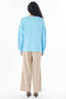Zero Neck Knitwear Sweater Blue - 5