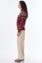 Ethnic Pattern Knitwear Sweater Burgundy - 4