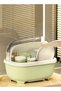 Dish Storage Box Bottle Drainer Dish Rack with Lid Dish Strainer Kitchen Dish Racks Cutlery Drying Rack Dish Holder for Cabinet Utensil Holder Rack Dish Drain Board Dish Dry Rack - 4