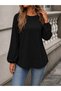 Women's Long Sleeve Crew Neck Janjan Crepe Blouse - 3