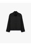 Wool Blend Zippered Pocketed Stand Collar Oversized Seasonal Cashmere Jacket - 7