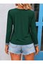 Women's Long Sleeve Viscose Blouse with Zipper at the Neck - 3