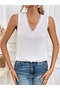 Kadı Askılı V Lace Collar Lace-Up Sandy Blouse - 2