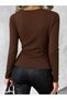 Women's long sleeve double-breasted viscose blouse with side buckle closure. - 3